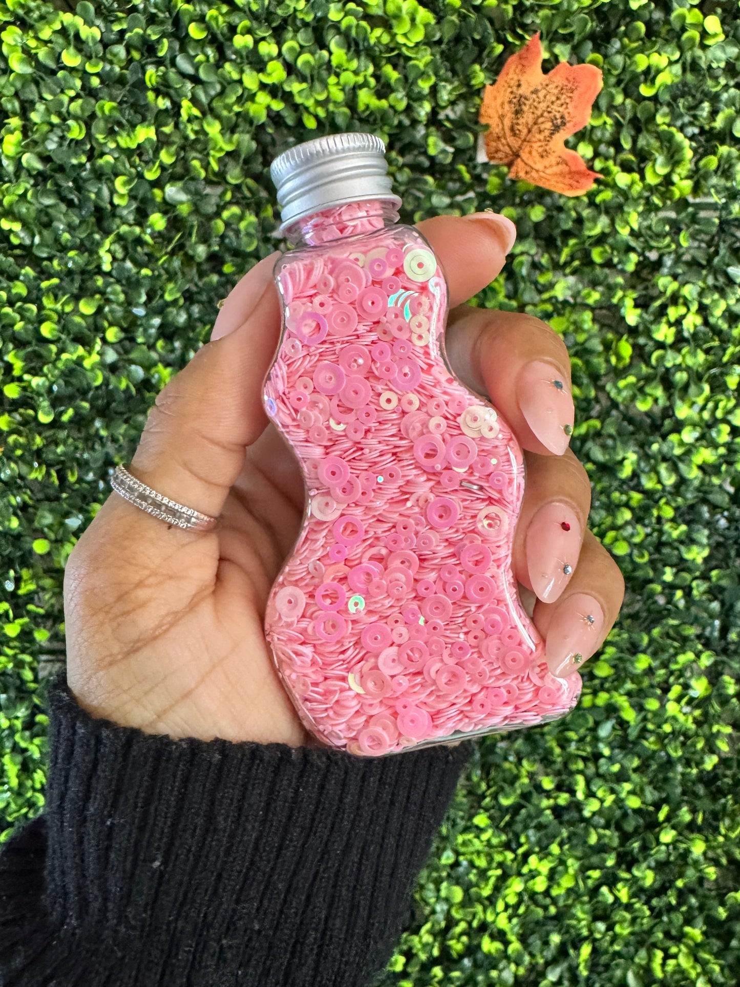 Glitter PVC Rings Baby Pink