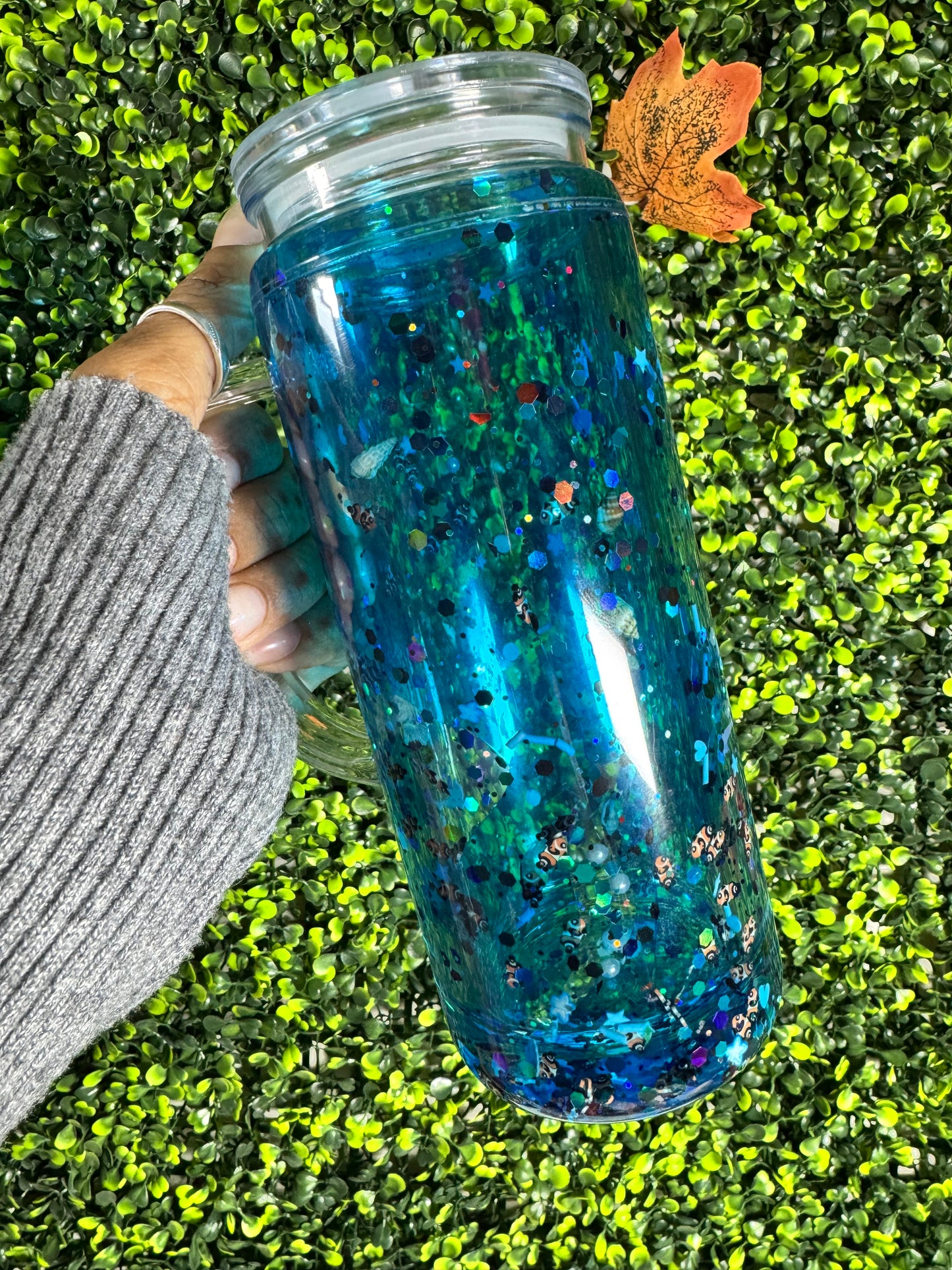 Aquarium 20oz Acrylic Handle Dual Lava Tumbler