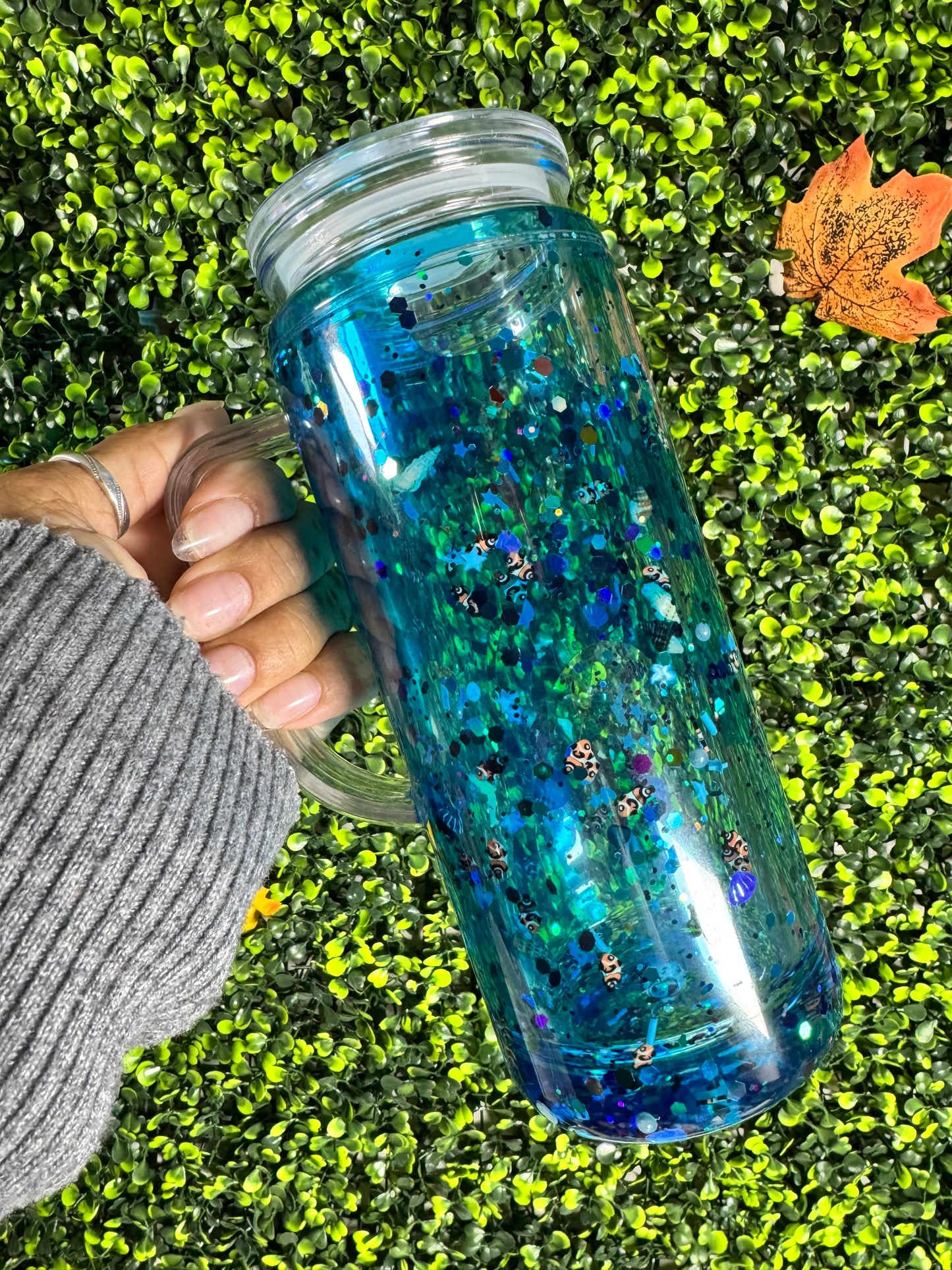 Aquarium 20oz Acrylic Handle Dual Lava Tumbler