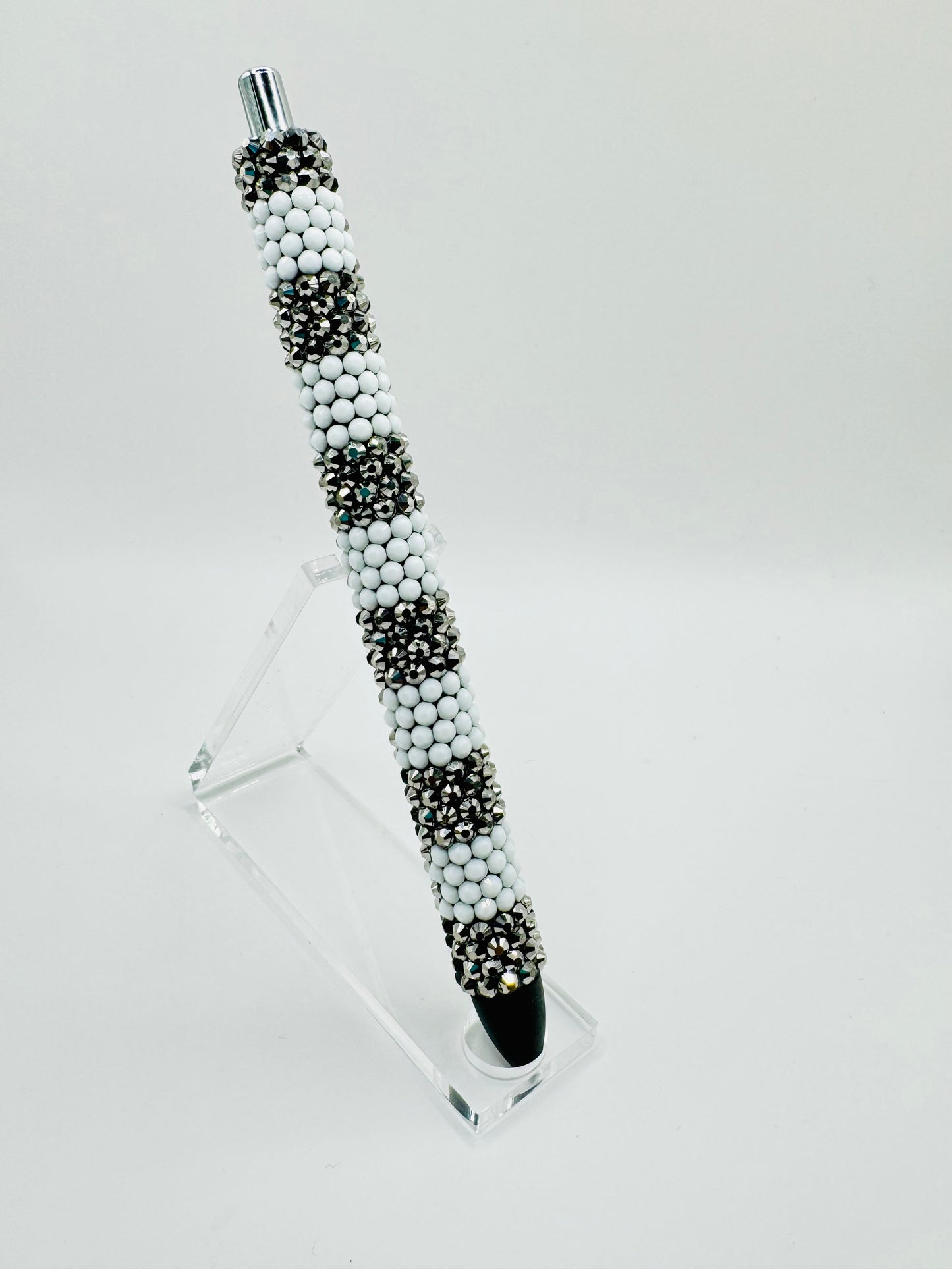 Sweater Weather White Plaid Bling Pen Design