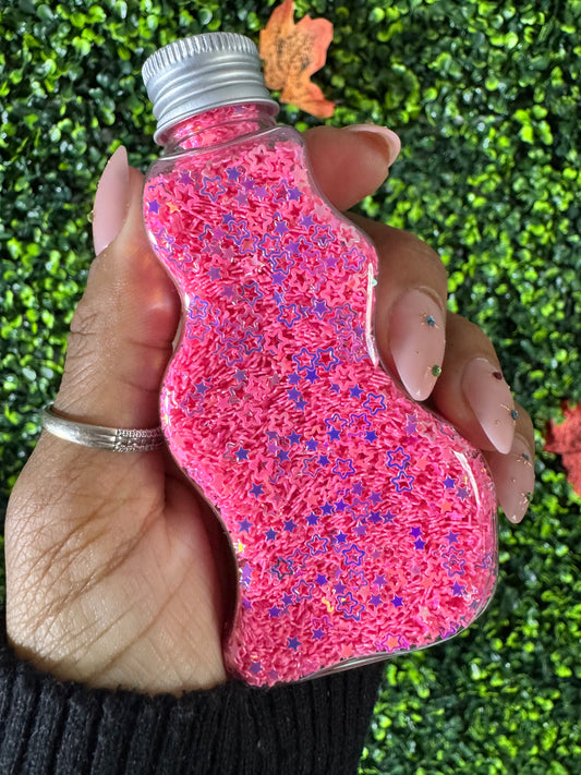 Glitter PVC Stars Pink