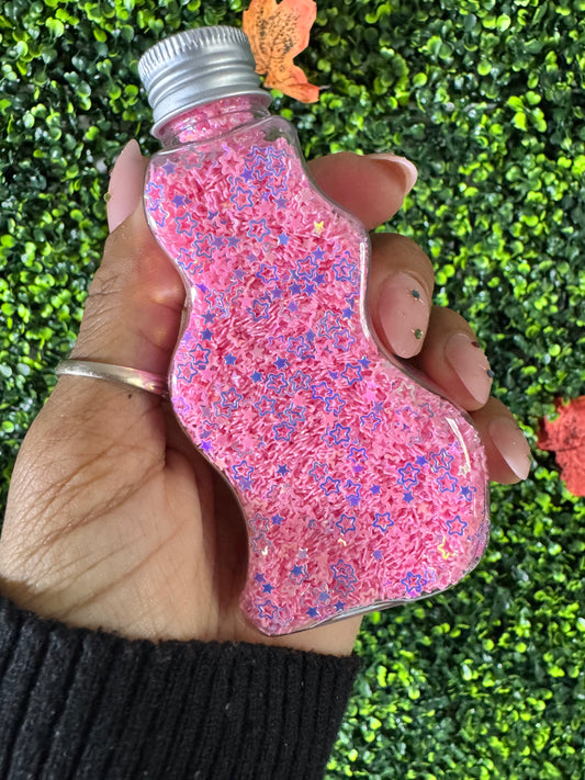 Glitter PVC Stars Light Pink