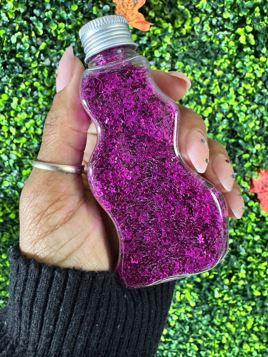 Glitter PVC Stars Magenta