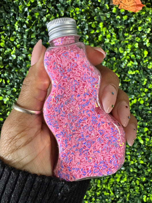 Glitter PVC Hearts Light Pink