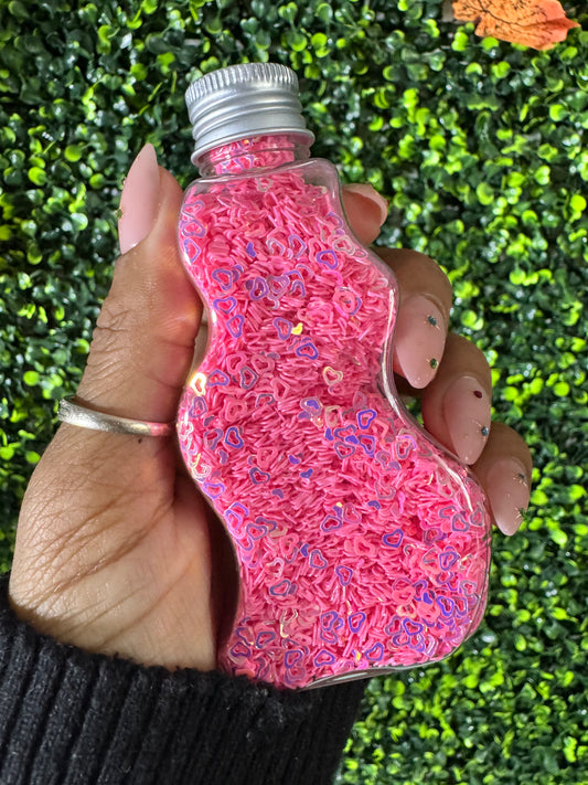 Glitter PVC Hearts Pink,