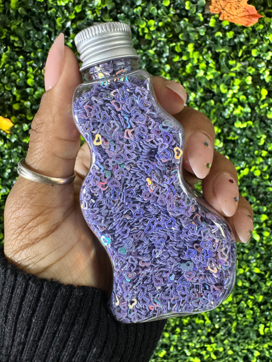 Glitter PVC Hearts Purple