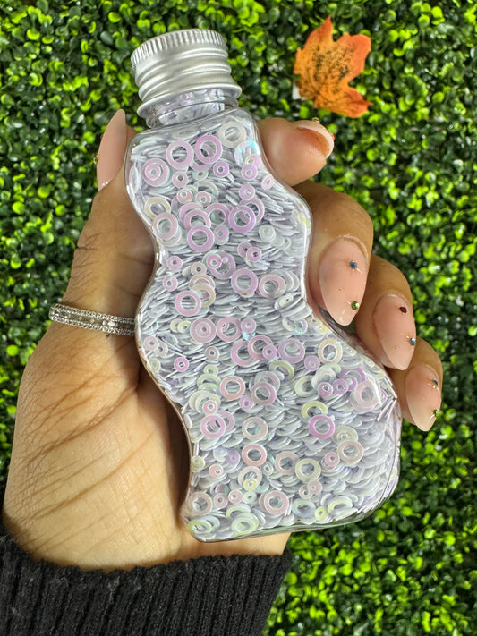 Glitter PVC Rings White Iridescent