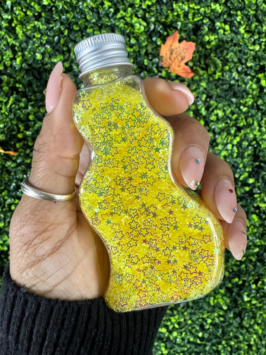 Glitter PVC Stars Yellow