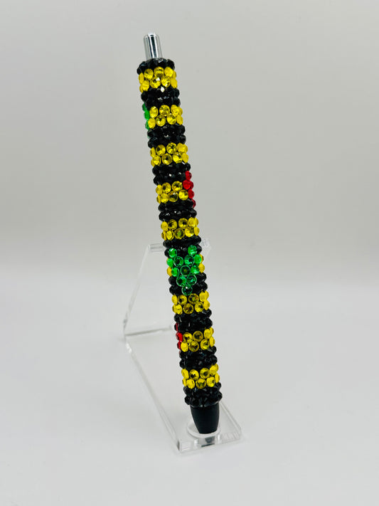 Juneteenth stripes and Hearts Bling Pen Design