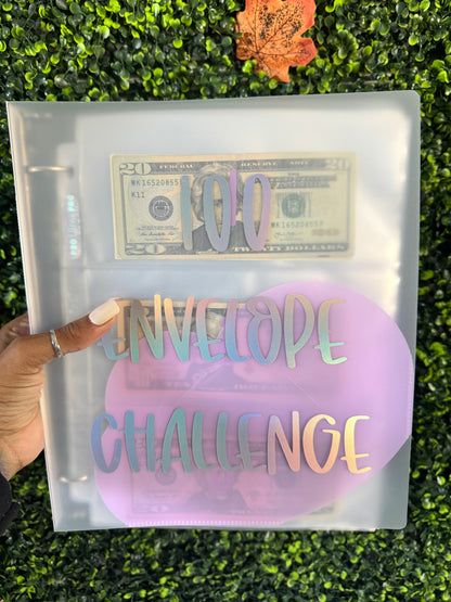 NEW 100 Envelope Savings Challenge 3 Ring Cloud Binder With No Folding Your Money
