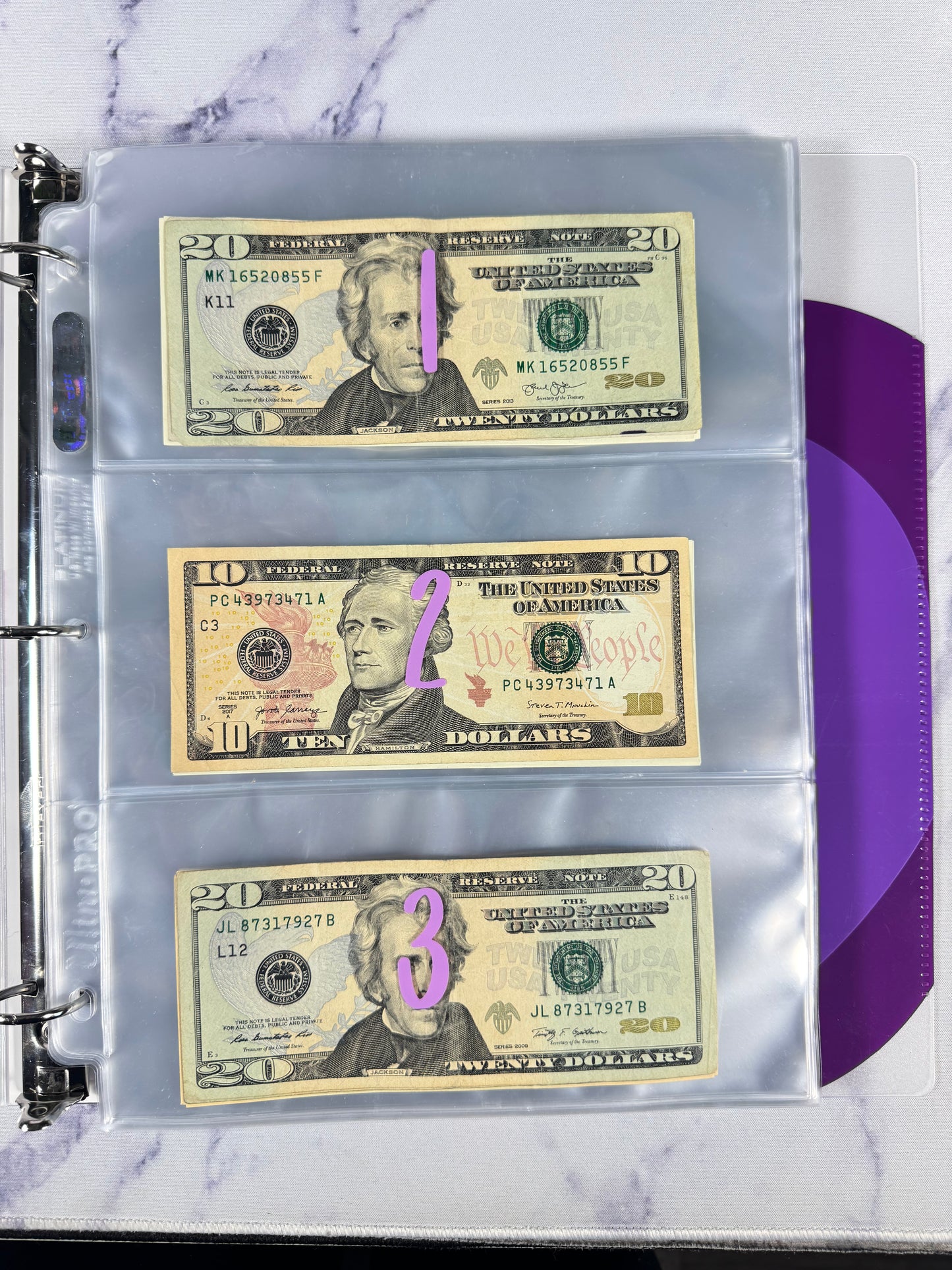 NEW 100 Envelope Savings Challenge 3 Ring Cloud Binder With No Folding Your Money