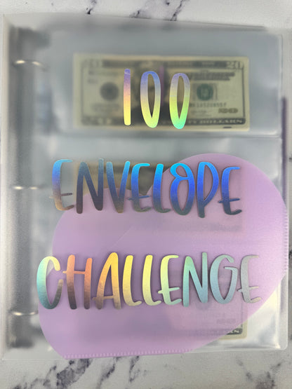 NEW 100 Envelope Savings Challenge 3 Ring Cloud Binder With No Folding Your Money