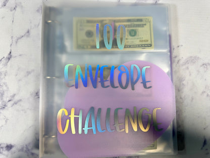 NEW 100 Envelope Savings Challenge 3 Ring Cloud Binder With No Folding Your Money