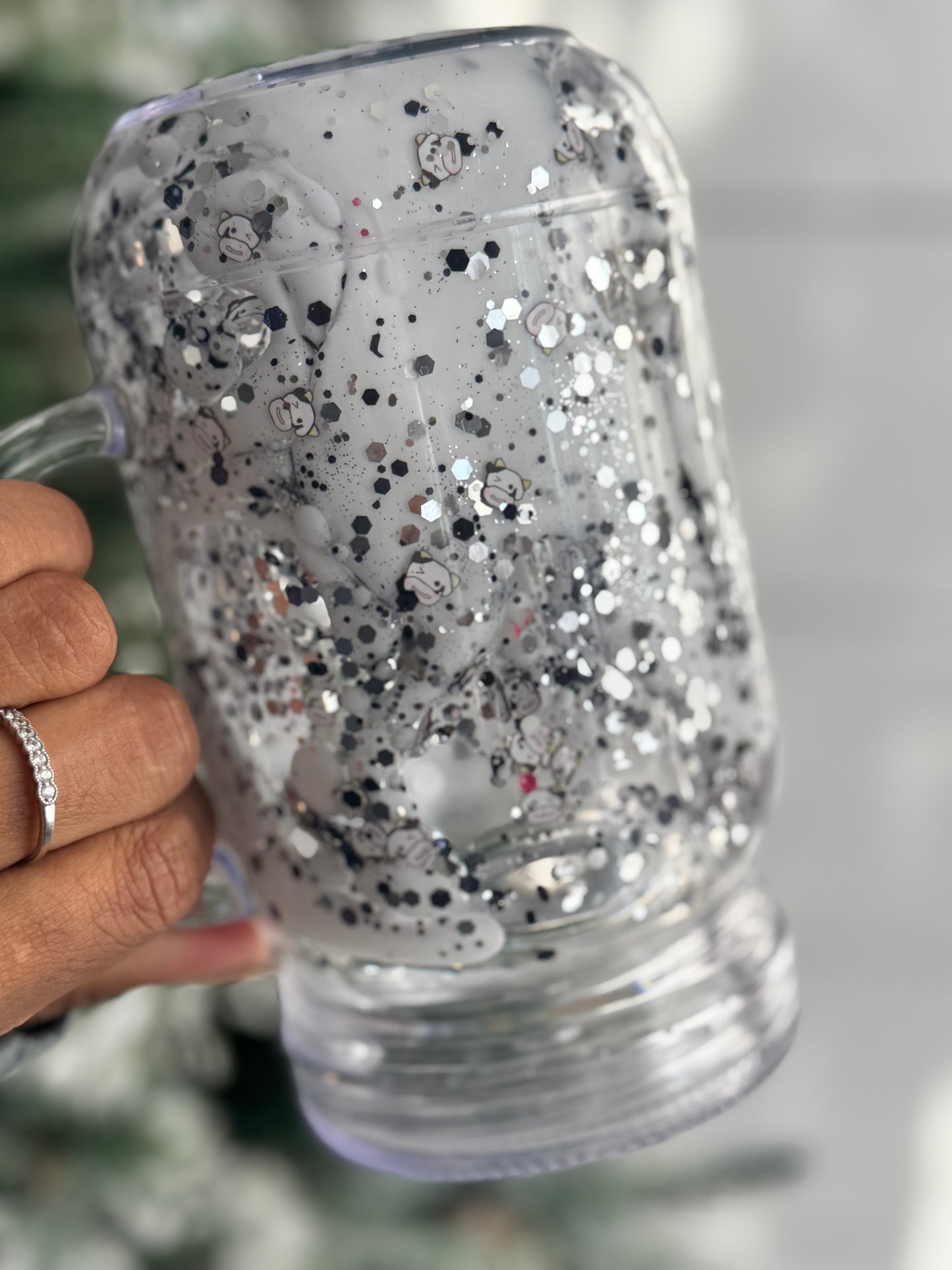 Cow 20oz Snowglobe Mason Jar Lava Tumbler