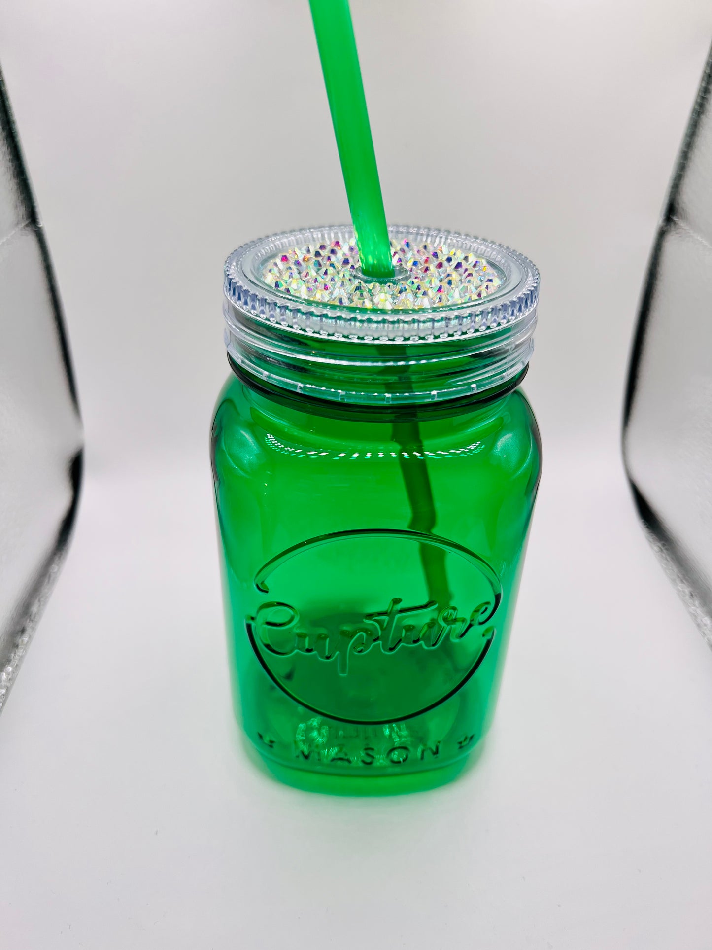 Custom Mason Jars With A Touch Of Bling