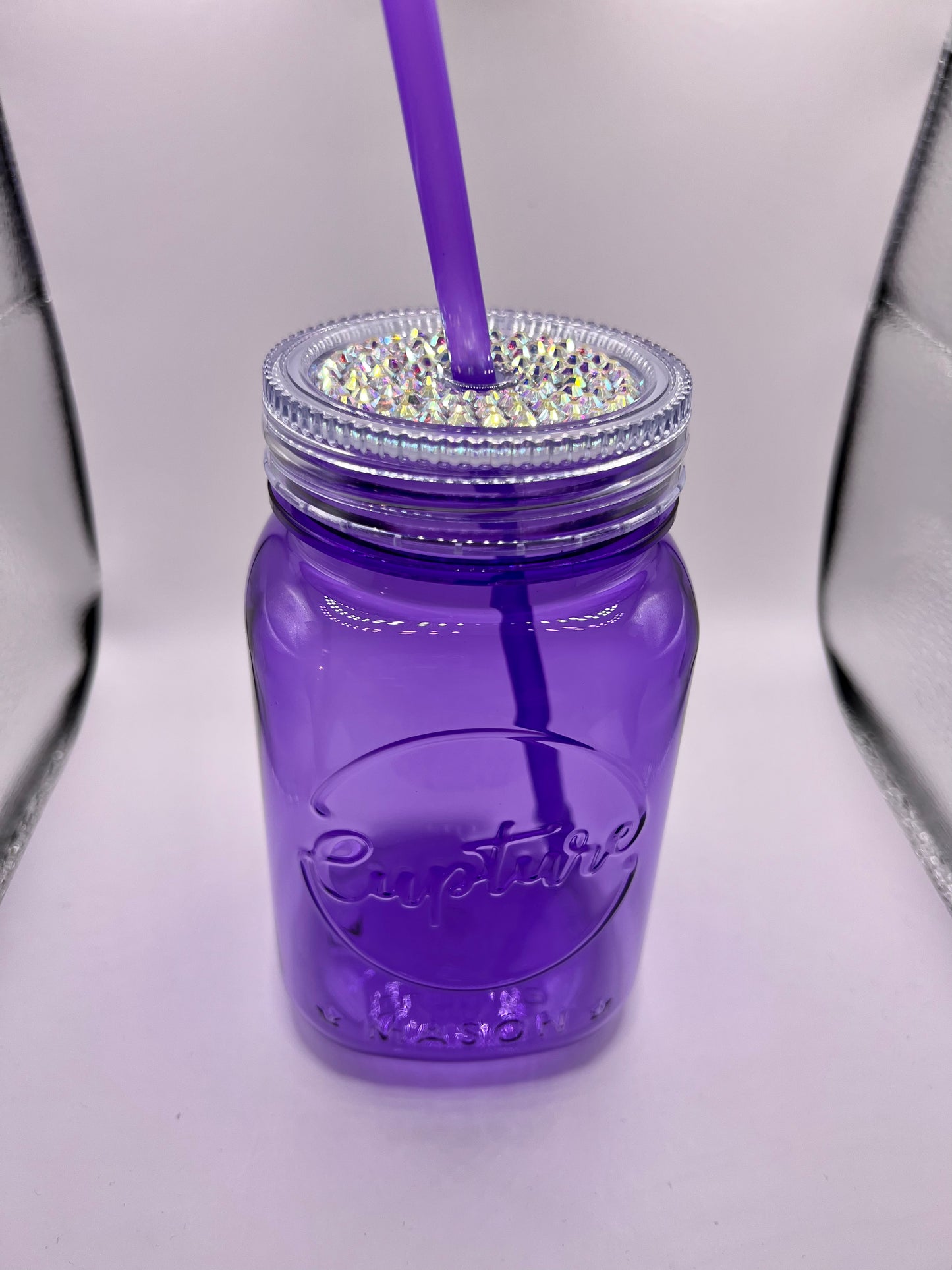 Custom Mason Jars With A Touch Of Bling