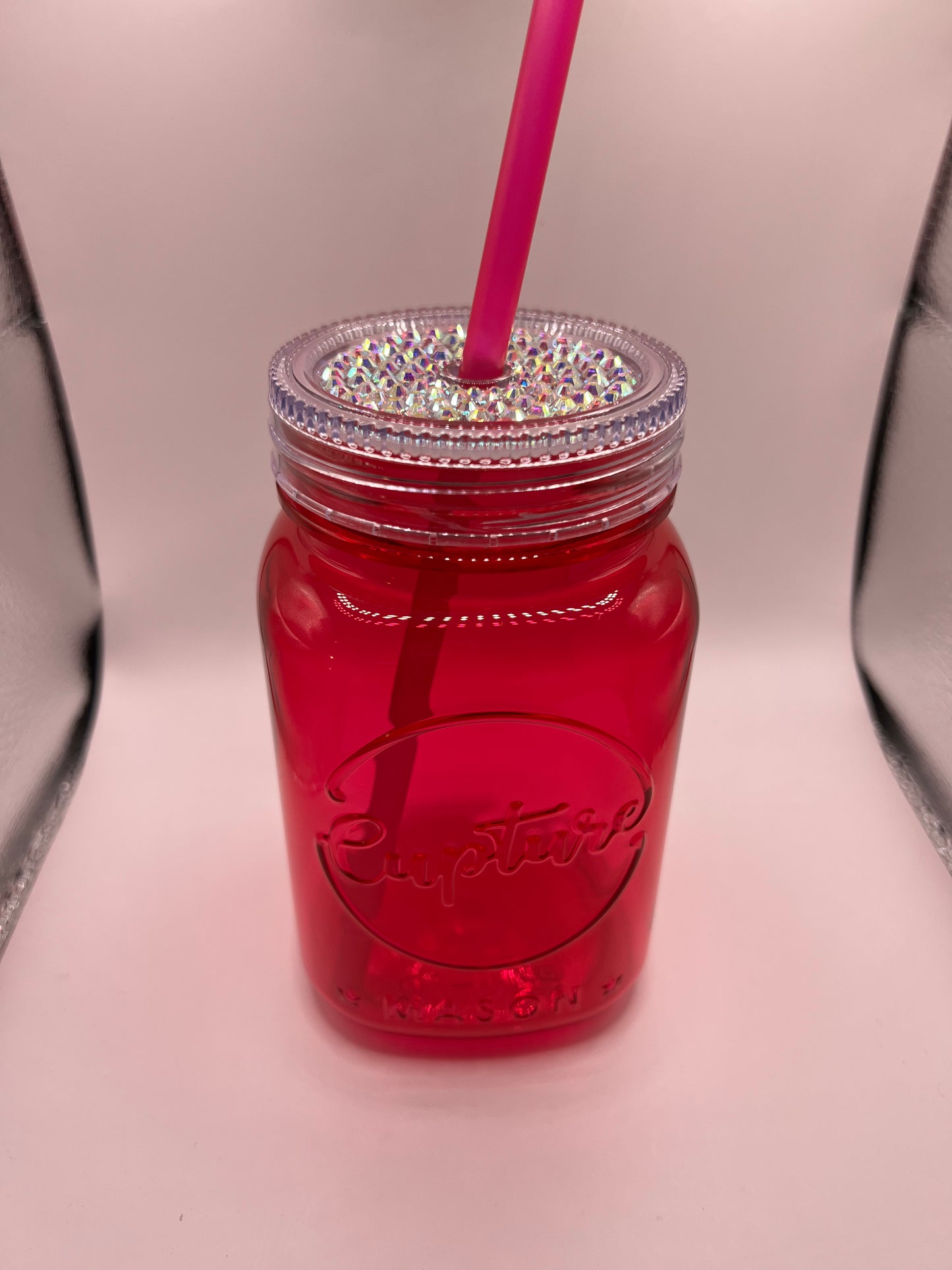 Custom Mason Jars With A Touch Of Bling