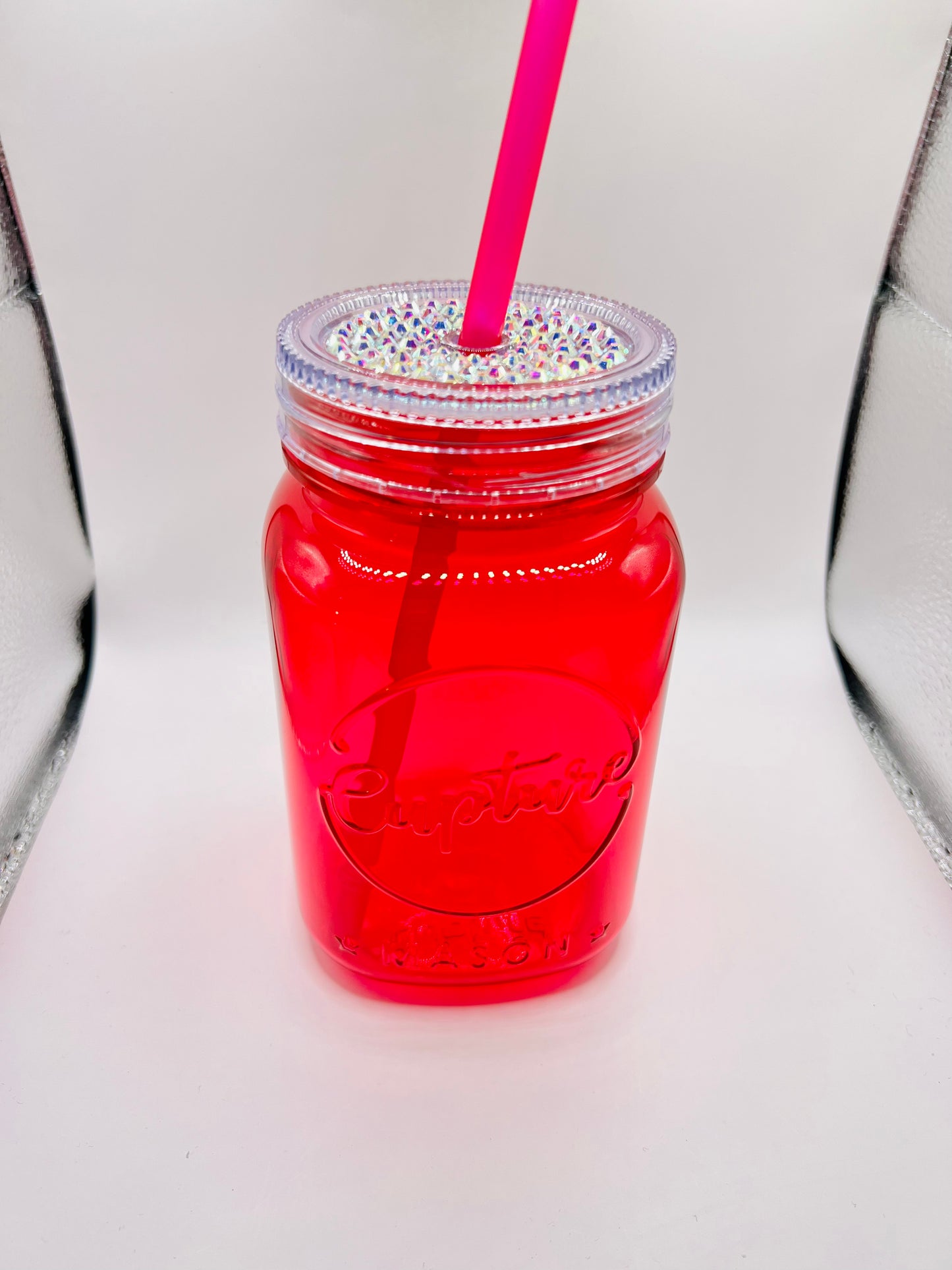 Custom Mason Jars With A Touch Of Bling