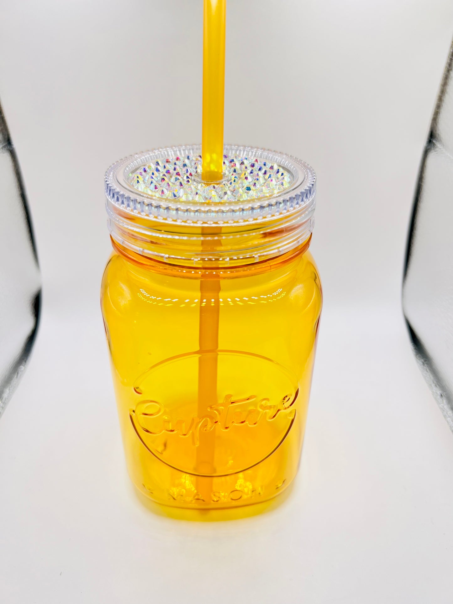 Custom Mason Jars With A Touch Of Bling