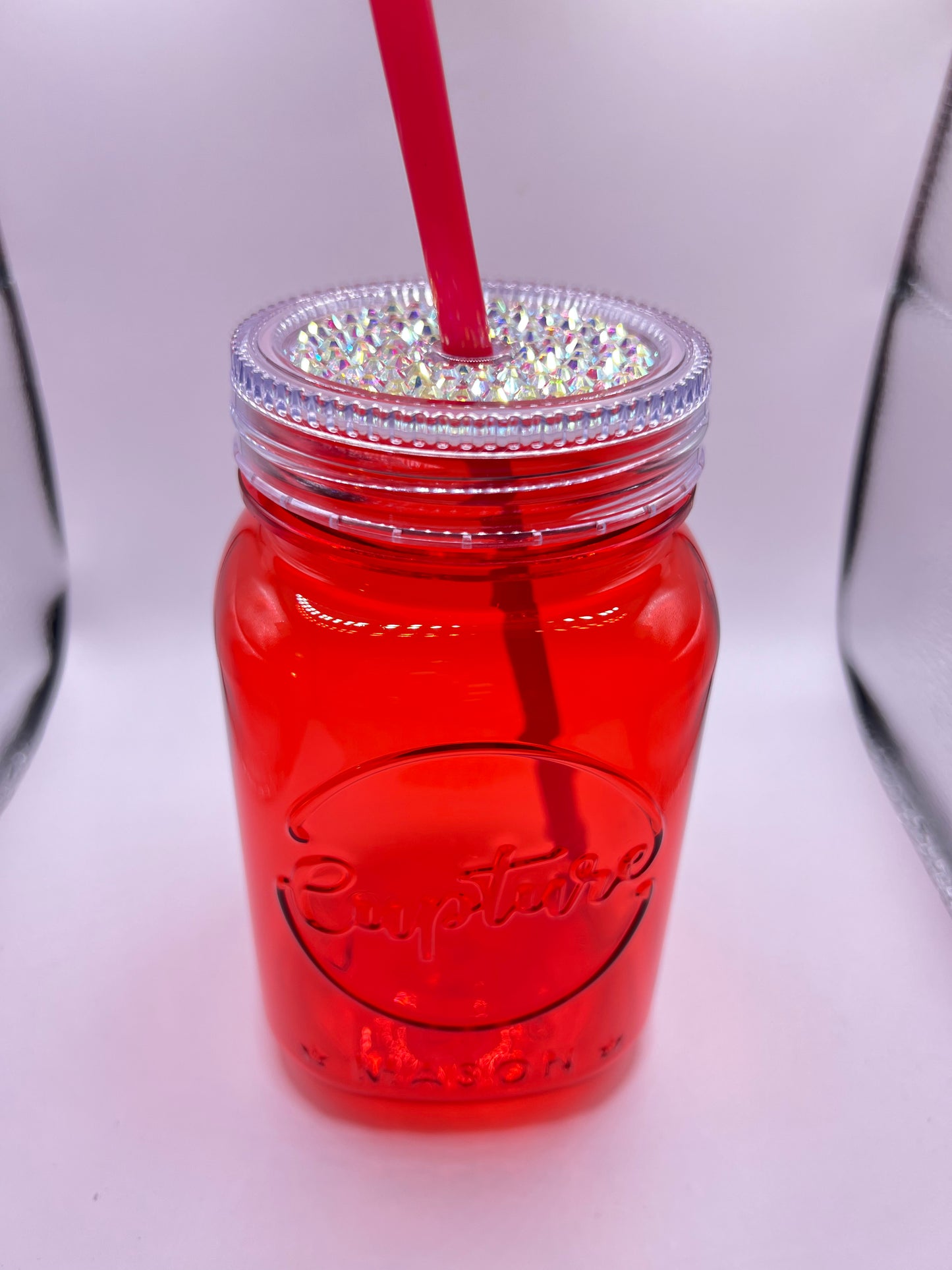 Custom Mason Jars With A Touch Of Bling