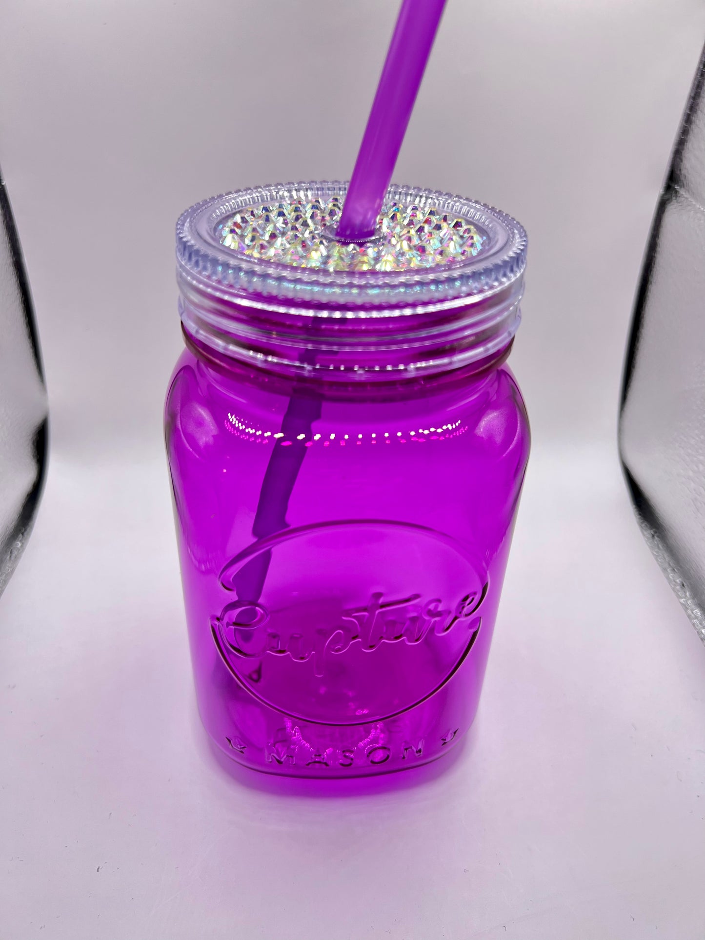 Custom Mason Jars With A Touch Of Bling