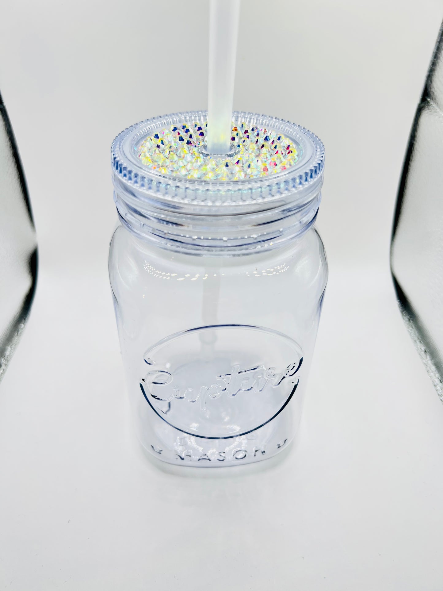 Custom Mason Jars With A Touch Of Bling