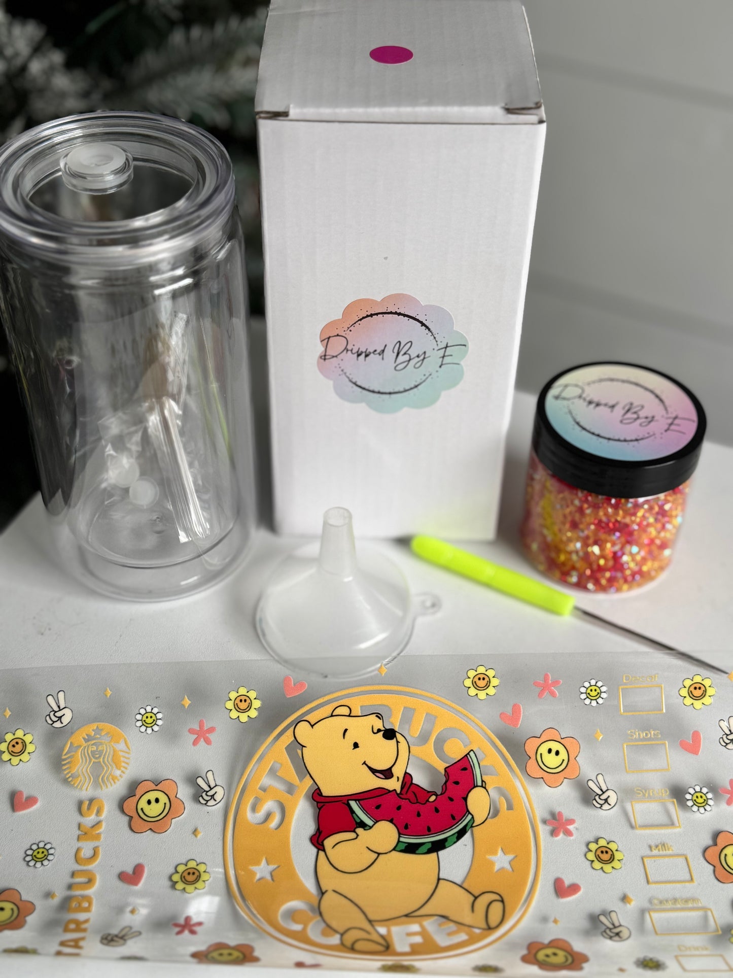 Pooh and Watermelon DIY Diamond Filled Tumbler Kit