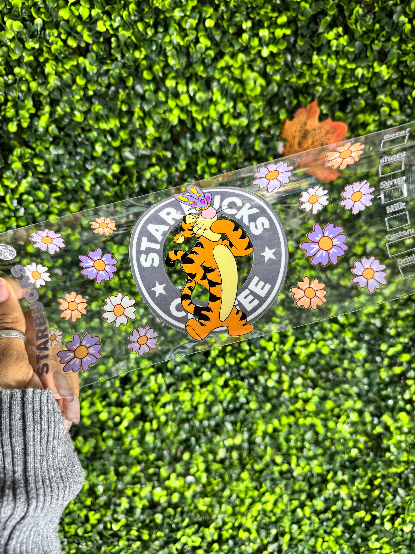 Tigger Coffee and Flowers DIY Diamond Filled Tumbler Kit